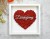 ślubne podziękowania dla Rodziców napis Dziękujemy, czerwone serce mech w białej ramce