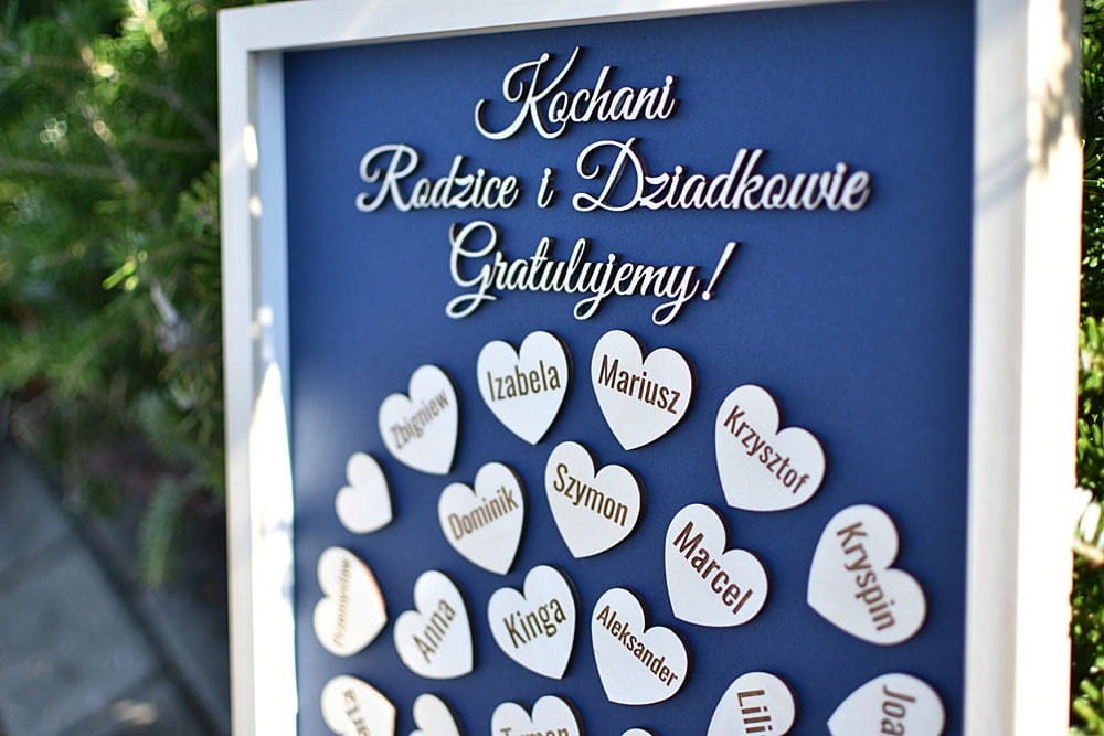 ramka prezent na 60 rocznicę ślubu dla babci dziadka drzewko rodzinne z imionami dzieci wnuków